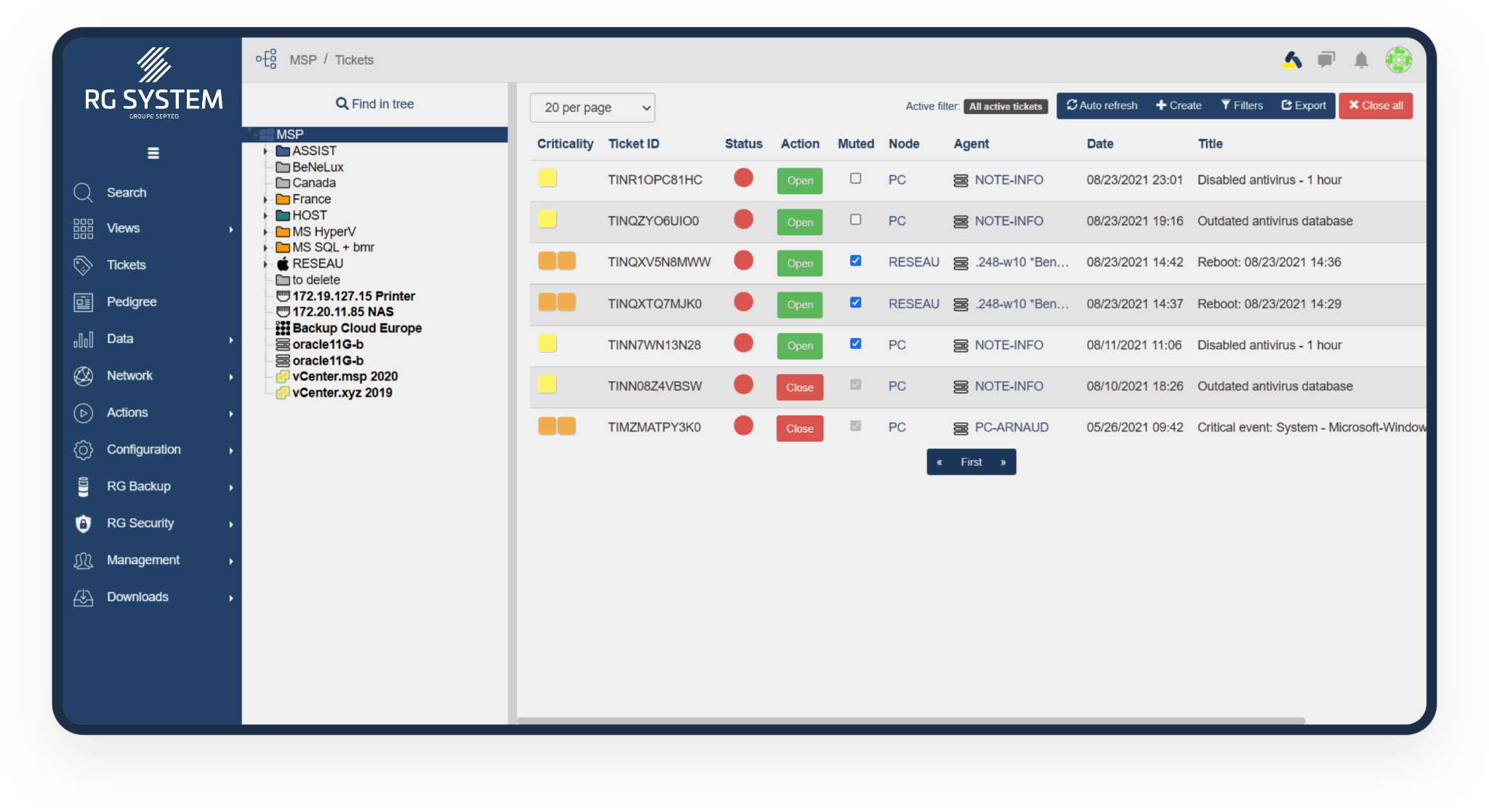 interface supervision RG system